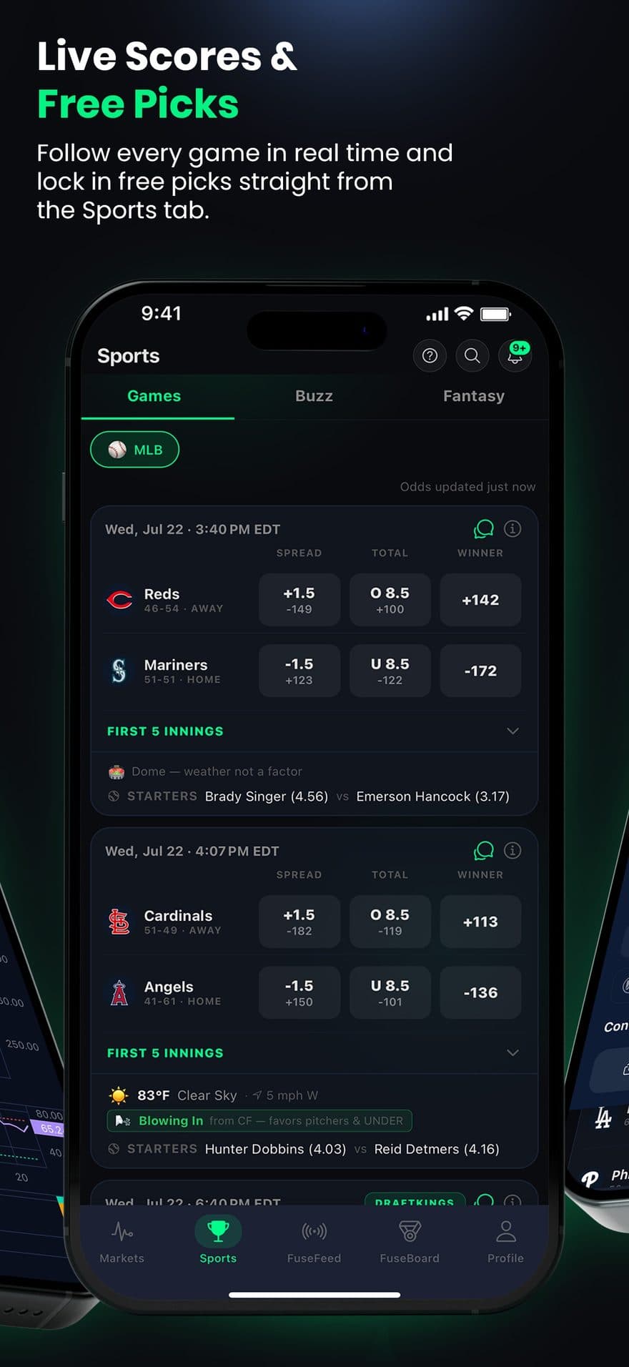 Nexfuse: Live scores, lineups, weather & free picks